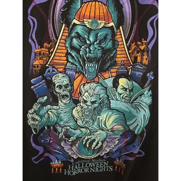 Halloween Horror Nights Shirt Mens Medium Graphic Universal Studios 2022 Black - Picture 2 of 4